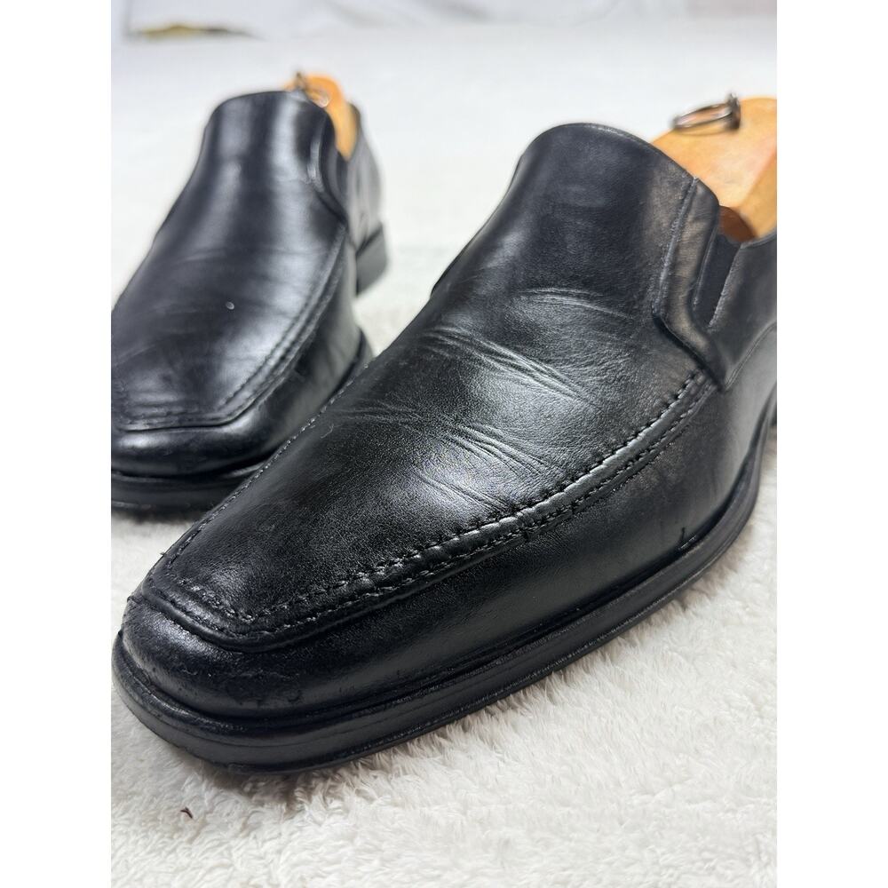 Bruno Magli Raging Italian Loafers Mens 9 M Black Leather Slip On Dress Shoes